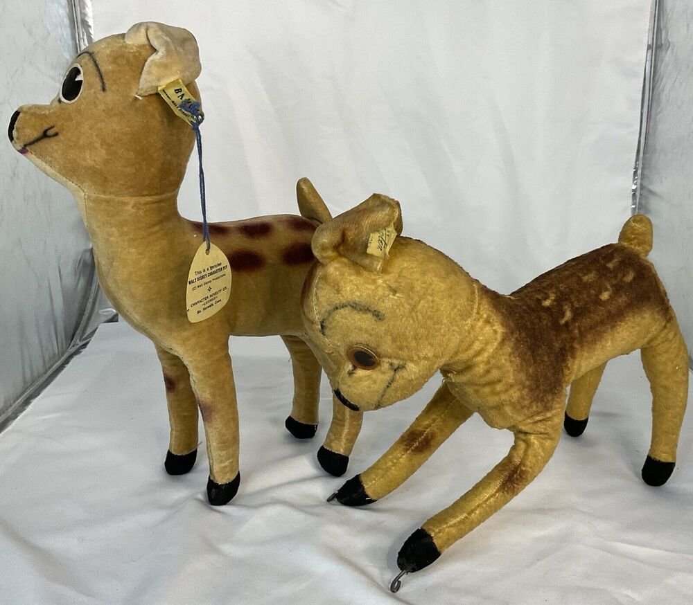 RARE WALT DISNEY CHARACTER NOVELTY BAMBI 1940S STUFF ANIMALS DOLLS
